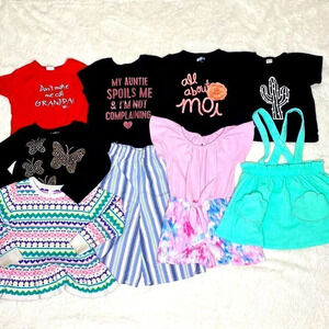 2T Girls Bundle Short Sleeve & long sleeve Shirts, Sweater, Romper, Skir…